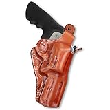 Premium Leather Three Slots Belt Holster with Thumb Break Fits Smith Wesson Model 500 Magnum X-Frame...