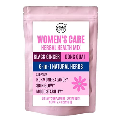 Jamulogy Black Ginger Dong Quai Women's Care Herbal Health Mix 30 Sachets - Vitality, Skin Glow, Stress Relief, Hormone Balance #TOP23