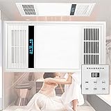 【Fuerte circulación de ventilación】El extractor de aire multifuncional para baño tiene una fuerte ventilación y respira libremente. La función de ventilación circulatoria puede expulsar el aire sucio en el baño, acelerar efectivamente el flujo de aire, refrescar el aire, encender el baño con un botón y cuidar la salud de la familia y los ancianos. , Los niños se bañan más sin preocupaciones.