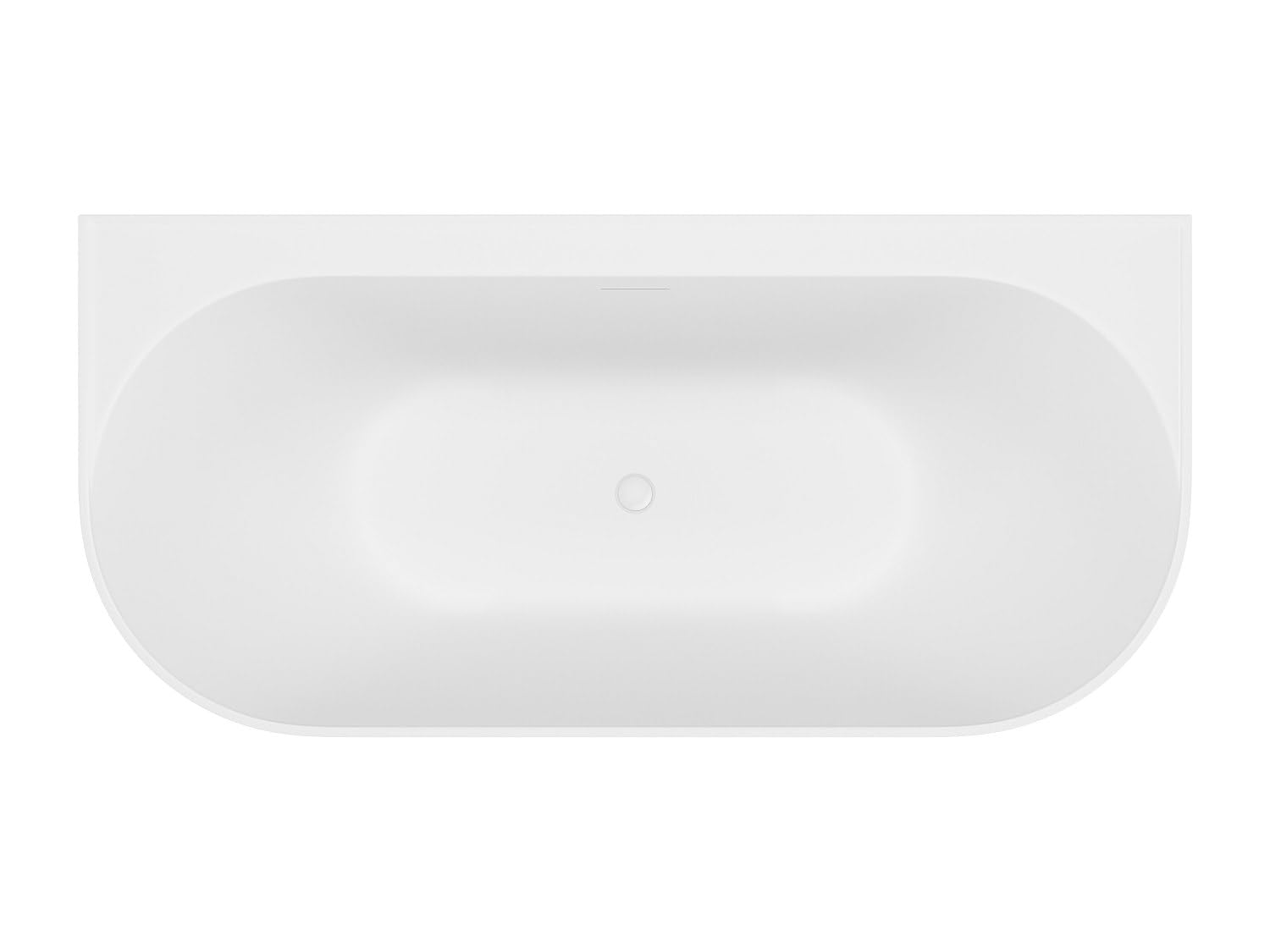 Vente-unique - Vasca da bagno semi-freestanding 1 posto Amobia - acrilico - bianco