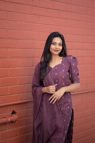 Image of GoSriKi Kurta Set for Women Viscose Printed | Kurti Set for Woman | Kurta Pant Dupatta 3 Piece Outfit | Sweetheart Neck Elbow Sleeve Regular Fit Ethnic Dress Stylish Womens Clothing