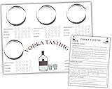 Vodka Tasting Scorecards - Blind Tasting Party Supplies with 20x Vodka Tasting Cards and 5X Tasting Guide -Vodka Tasting Kit for Small Gatherings, Birthday Parties, and More