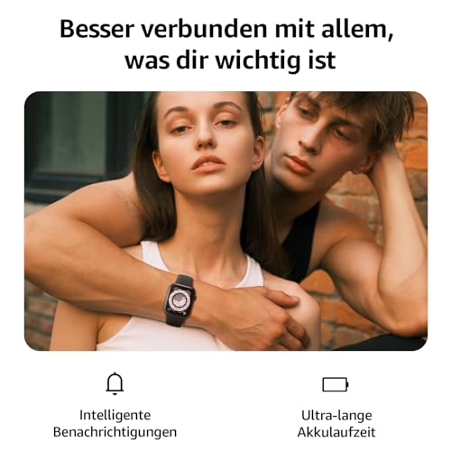 Smartwatch Damen Herren, 1,85\ HD Touch Fitnessuhr mit Telefonfunktion, 140+Sportmodi Smart Watch Fitness Tracker mit Pulsmesser Schlafmonitor Schrittzähler, IP68 Wasserdicht Sportuhr für iOS Android