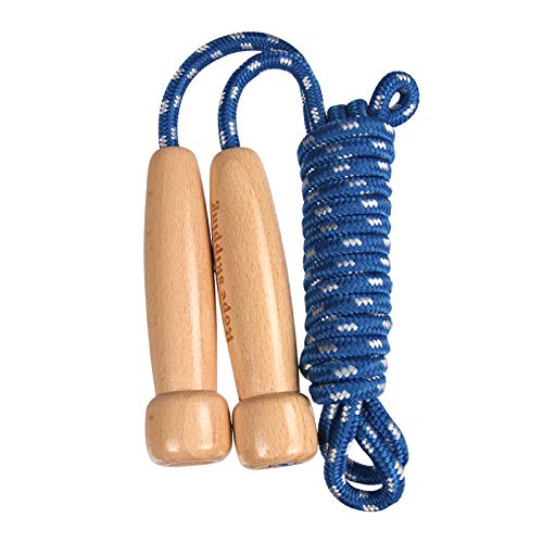 Wooden Handle Skipping Rope for Adults & Kids, Adjustable Cotton Jump Rope with Comfortable Grip, Durable Traditional Jumping Rope for Fitness Training, Gym, Home & Outdoor Exercise
