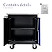 Caviresta Multi-Functional Lockable Tool Cabinet 25.91x13.58x26.46INCH Cold Rolled Steel Body with 4-inch Swivel Wheels and Partition