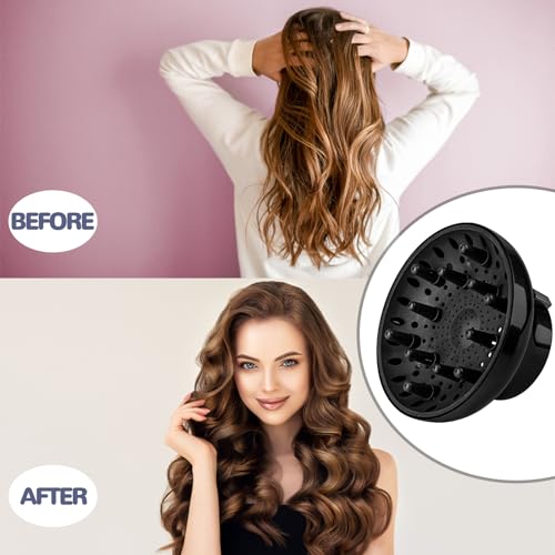 YUNAI Universal Hair Diffuser, Adjustable Attachment, Fits Most Kinds of Blow Dryer, Diameter 4.3cm to 6.5cm Prefer, Professional Salon Frizz-free Fast Blow Drying Diffuser for Curly Hair.(Black) - Image 6