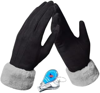 LassZone Womens Winter Warm Touch Screen Gloves Fleece Lined Windproof Soft Suede Mittens for Dressing Driving Running Skiing Cycling Camping etc