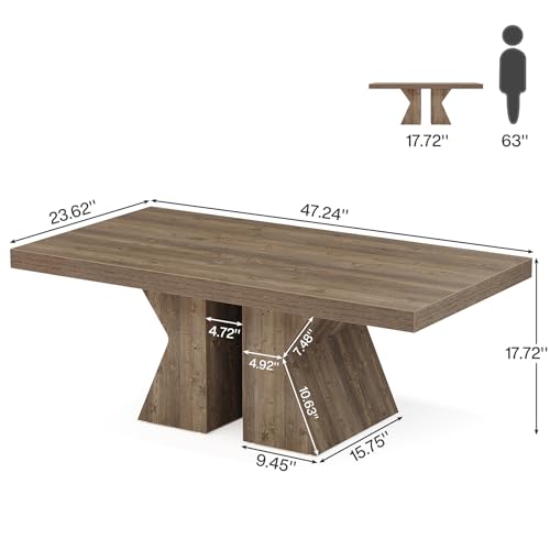 Tribesigns-Wood-Coffee-Table-47-Inch-Rectangular-Center-Table-with-Thick-Wooden-Base-Farmhouse-Wood-Look-Cocktail-Table-for-Living-Room-Brown Tribesigns Wood Coffee Table 47 Inch Rectangular Center Table with Thick Wooden Base Farmhouse Wood Look Cocktail Table for Living Room Brown