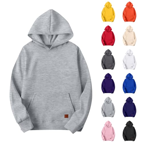 Mens Hooded Sweatshirt Drop shoulder Fleece Oversized Hoodie Plain Streetwear Hoodie Pullover Sweater with Pockets