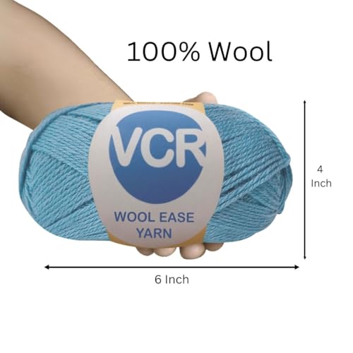 Image of VCR Blue Grey Wool Ease Yarn, 100 Grams Hank, 260 Meters Length, 100% Wool Ball for Crochet and Knitting, Suitable for Mufflers, Scarves & cowls Pack of 1