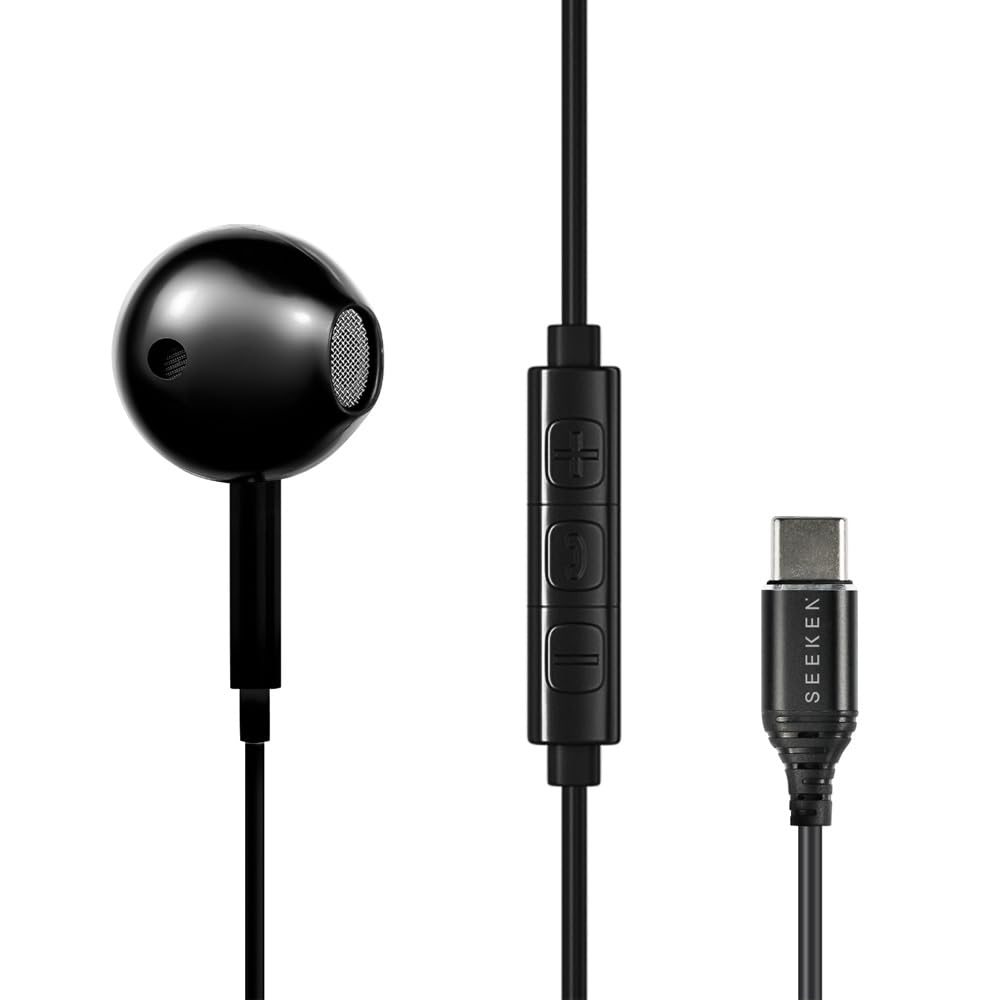 SMC-920 USB-C Mono Earphone with Mic – Type-C Connector, Black