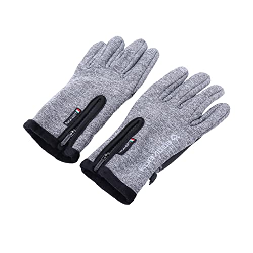 Guantes de Pantalla táctil Impermeable Acolchado Deportes Adulto Agua sin Dedos Guantes de Bicicleta para Hombre Ciclismo Guantes de Invierno para Bicicleta Guantes de Montar Gris