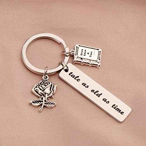 Seiraa Tale As Old As Time Belle Rose Bangle Bracelet Beauty And The Beast Inspired Bangle Jewelry (Keychain) #TOP1