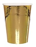 10 Gobelets en Carton Métallisé Or 25 cl