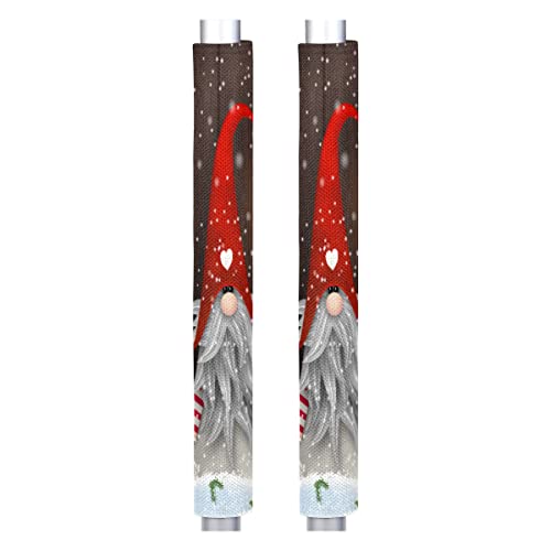 Image of Pardick Christmas Cute Gnome Xams Snowflakes Refrigerator Door Handle Covers Set of 2 Washable Fridge Dishwasher Oven Mocrowave Door Decor Protector Handle Cover Keep Your Kitchen Appliance Clean