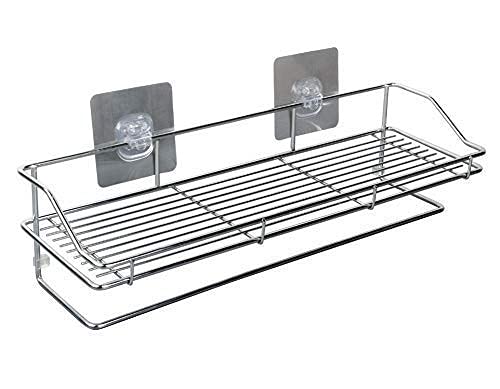 Q13 Premium Stainless Steel Bathroom Shelf with Towel Rod | No-Drill Wall Mounted Storage Rack for Bathroom & Kitchen | Rustproof Multipurpose Organizer with Heavy Duty Adhesive Hooks-image-30