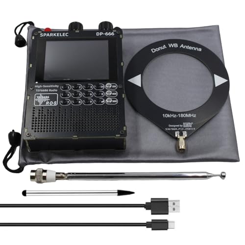 Radio TEF6686 DP-666 avec écran IPS 2,8 pouces et haute sensibilité FM AM LW MW SW noir