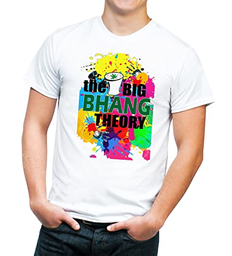 Image of Knitted Polycotton Fabric Regular Fit Men Boys Half Sleeve T-Shirt for Festival of Holi Style 23 White Size : Free