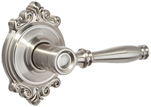 SCHLAGE F10BIR619BRK Satin Nickel Passage Birmingham Passage Door Lever Set with The Decorative Brookshire Rosettes