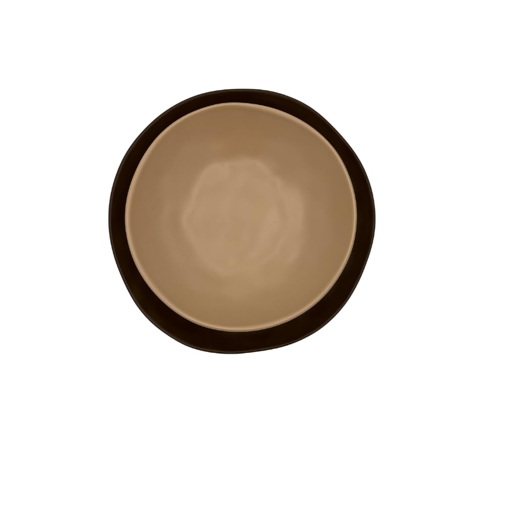 Organic Cappuccino – Servizio Piatti 18 Pezzi in Stoneware Effetto Artigianale, Colori Marrone e Crema, Moderno e Nordico, Lavastoviglie e Microonde