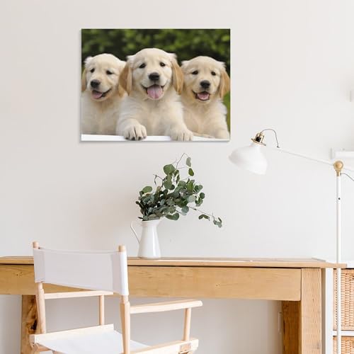 Toile murale Noël Golden Retriever grand soin d'impression