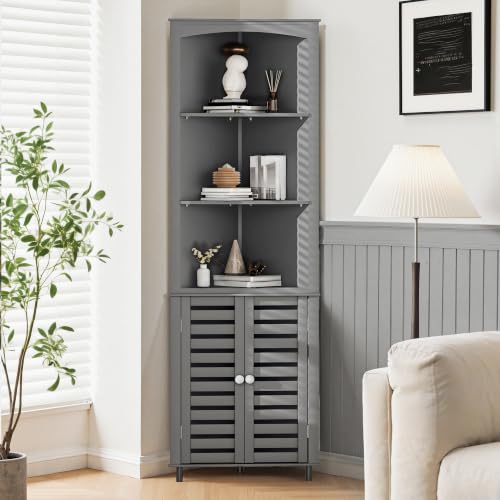 Image of VECELO Tall Corner Cabinet, 68.8