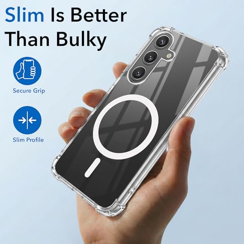 Image of Jkobi Shockproof Crystal-Clear Back Cover for Samsung Galaxy S24 (Magsafe Wireless Support | Drop & Camera Protection | Hard Polycarbonate)