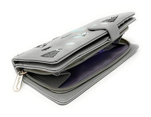 Shag Wear Life is Better in the Mountains Large Wallet for Women and Teen Girls Vegan Faux Leather Grey 7"4