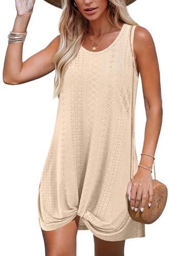 BKRIVE Summer Dresses for Women 2026 Plus Size Swim Cover Up Swimsuits Summer Beach Clothes Dresses Apricot 3XL