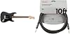 Squier Affinity Series Stratocaster Electric Guitar, Charcoal Frost Metallic, Laurel Fingerboard & Professional Series Instrument Cable, StraightStraight, Black, 10ft