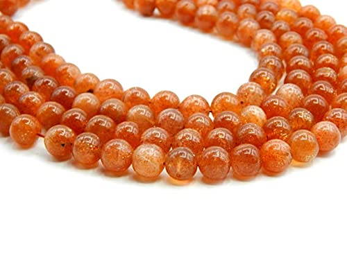 Sunstone Natural Gemstone Beads LKBEADS en fil de 6.5 pouces pour création de bijoux - 3