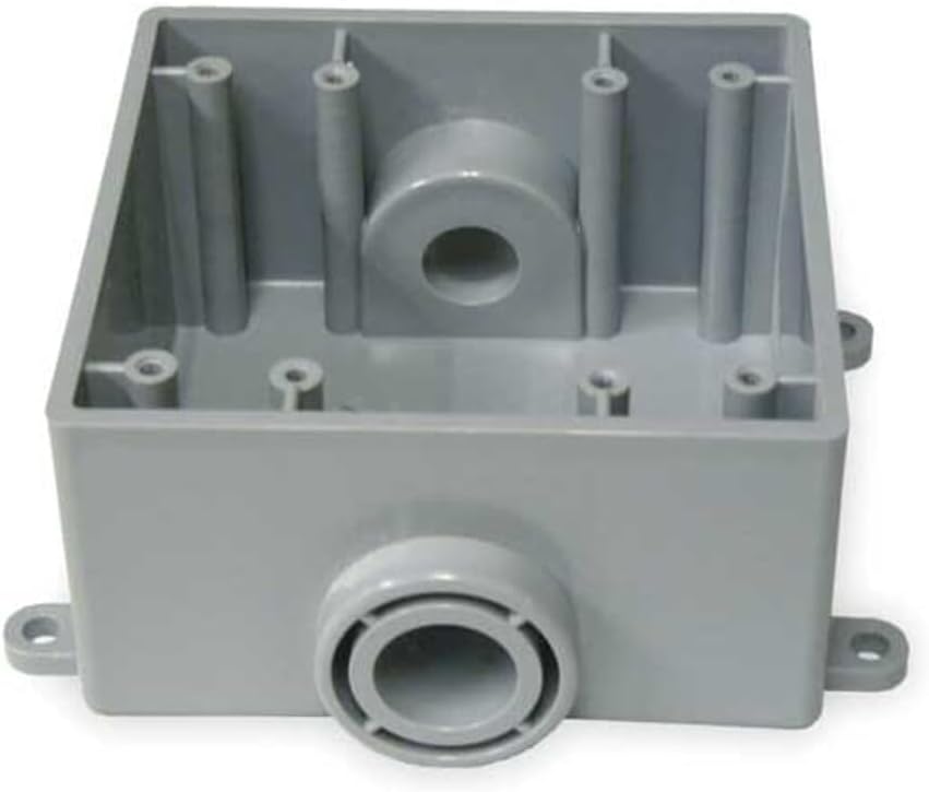 Cantex Weatherproof Box,2Gang,PVC,36 cu. in