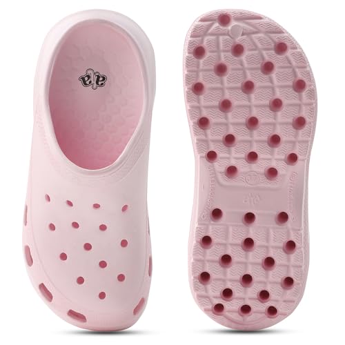Image of Liberty A-HA Pink & White Clogs for Women - EVA Slip-On, Comfort