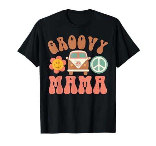 Retro Groovy Mama Matching Family Birthday Party T-Shirt Small