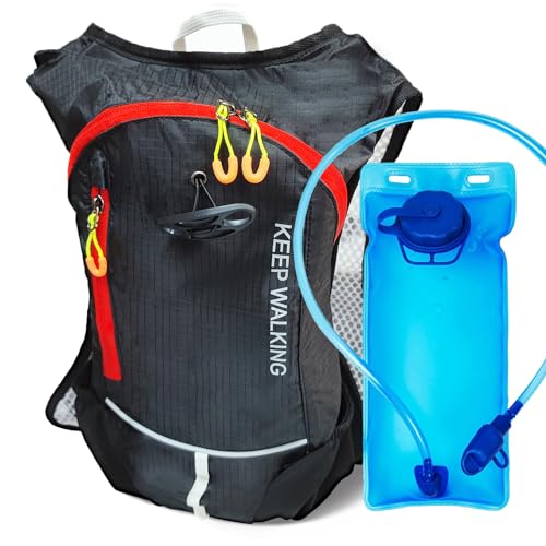 Mochila de Hidratación con 1L Bolsa de Agua, Mochila Senderismo sin BPA, para Trail Running Ciclismo Marathoner Profesional al Aire Libre Hombre Mujer