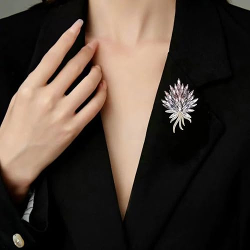 Image of Dainty Brooch Pin for Women, Rhinestone Scarf Shawl Costume Brooches and Pins Flower Boutonniere Hat Bag Suit Dress Accessories Pearl Brooches Lapel Pins