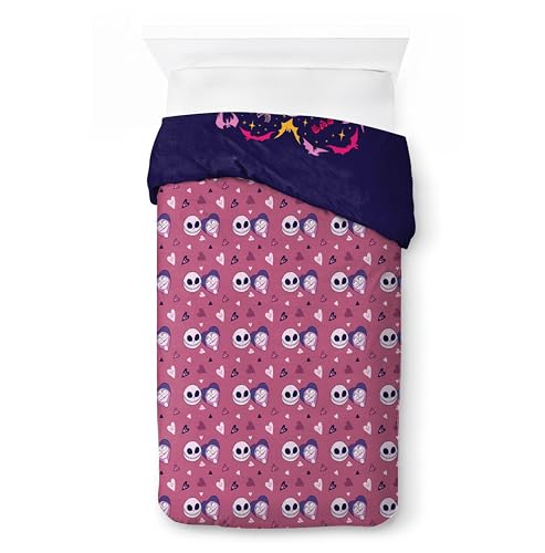 Housse de couette enfant Disney Jack et Sally parure de lit violette 2 pièces