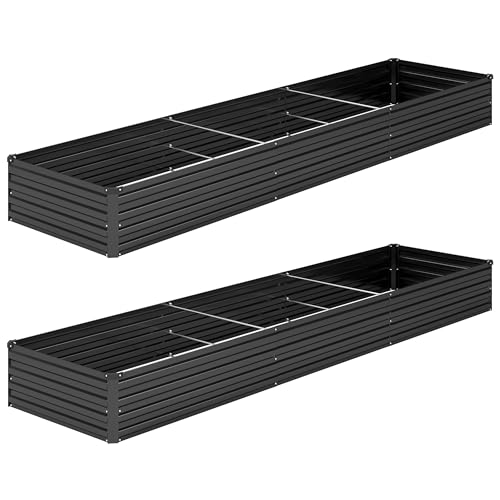 DIIYIV 2PCS 12x2x1FT Galvanized Garden Beds