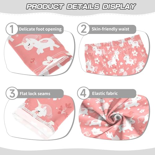KLL Seamless Pink Unicorns Pattern Illustration Girls Cotton Leggings Stretch High Waisted Leg Yoga Pants Sports3