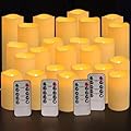 YOROXRG Set of 24 Waterproof Outdoor Flameless Candles, LED Candles with 4 Remote and Timer,(H 4" 5" 6" x D 2.2"),for Halloween Wedding Festiv