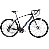 Tommaso Siena - Shimano Tourney Gravel Adventure Bike with Disc Brakes, Extra Wide Tires, Perfect for Road Or Dirt Touring, Matte Black - Large