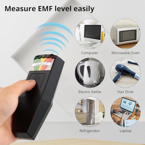 Medidor portátil EMF con pantalla LED 5 segmentos negro miniatura 4