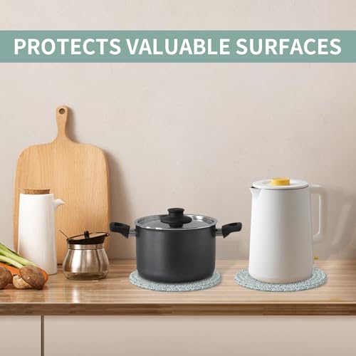 Trivets for Hot Dishes, Pots and Pans, 4 Pcs Hot Pads with Storage Basket by Dakartoon - Used condition - Image 5