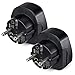 Produktbild kwmobile 2X Reiseadapter UK auf DE Schuko - Typ F Deutschland Steckdose Reise Adapter Set für Typ G Stecker - Reisestecker Stromadapter in Schwarz