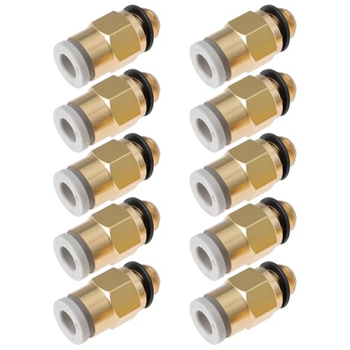 Create idea 10pcs 3D Printer Extruder Quick Connector M6 for 4x2mm PTFE Compatible with Creality CR-10 Compatible with E