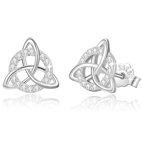 18K Gold Plated Sterling Silver Heart Stud Earrings for Women, Heart Earrings Hypoallergenic Jewelry(Heart/Star)