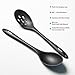 Silicone Spoons for Cooking - Extra Large Kitchen Spoons for Mixing, Serving, & Stirring - 600°F Heat-Resistant Non Stick Utensils Ladle - Dishwasher Safe, Solid,Black