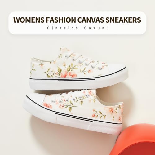 Image of hash bubbie White Sneakers for Women Low Top Canvas Shoes Womens Canvas Sneakers Women's Fashion Sneakers Slip on Casual Tennis Shoes