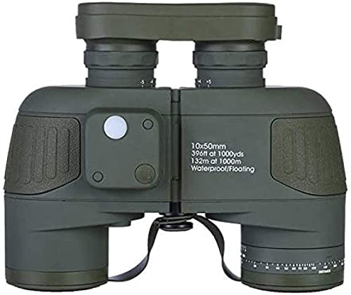 Waterproof Binoculars 10X50 for Adults Marine Binoculars with Illuminated Rangefinder Compass Case and Strap BAK4 Porro Prism Night Vision Binoculars -  HZHXIFUF, HUICH4UANGM3204