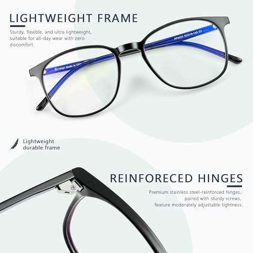 Image of Blue Light Blocking Glasses for Women Men, Square Thick Frame Anti Eyestrain & UV Glare JF6218